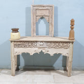 Indian Hand Carved Solid Wood Console Table 136X40X80 Cm Bleach